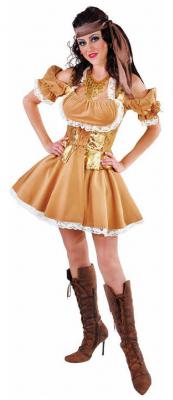 M214108 hell-braun Damen Barock Kostüm Piraten Kleid