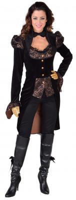 M218121-XL schwarz Damen Rokoko Steampunk Jacke mit Spize Gr.XL - 2