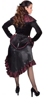 M218122-XL schwarz-rot Damen Rokoko Steampunk Kleid mit Schulterkragen Gr.XL - 2