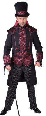 M218207-XXL schwarz-rot Herren Steampunk-Gothic-Halloween Kostüm Gr.XXL - 1