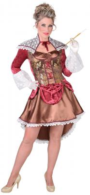 M218104-XXL braun-rot Töne Damen Rokoko Steampunk Burlesque Kleid Gr.XXL - 1