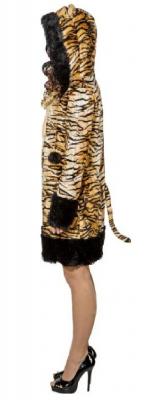 O9900-46-48 bunt Sexy Damen Tiger Kleid Kostüm Gr.46-48 - 1