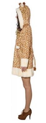 O9903-46-48 beige Sexy Damen Giraffe Giraffen Kleid Kostüm Gr.46-48 - 1