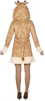 O9903-46-48 beige Sexy Damen Giraffe Giraffen Kleid Kostüm Gr.46-48 - 2