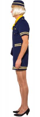 O7832-58-60 dunkelblau Herren Flugbegleiterin Stewardess Kleid Gr.58-60 - 1