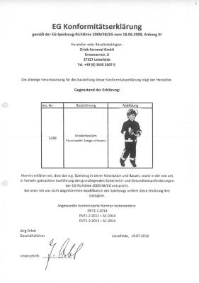 O5288-140 schwarz Kinder Junge Feuerwehr Kostüm Feuerwehrjunge Brandmeister Gr.140 - 3