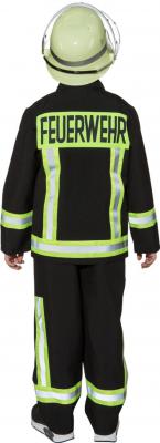 O5288-152 schwarz Kinder Junge Feuerwehr Kostüm Feuerwehrjunge Brandmeister Gr.152 - 1