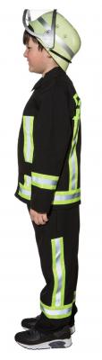 O5288-152 schwarz Kinder Junge Feuerwehr Kostüm Feuerwehrjunge Brandmeister Gr.152 - 2