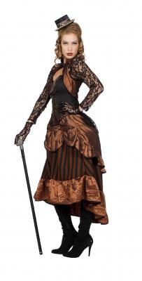 W4004-40 braun-schwarz Damen Rokoko Steampunk Burlesque Kleid Gr.40 - 1