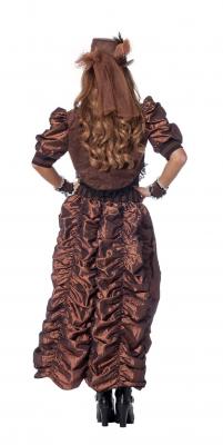 W4403-48 braun-schwarz Damen Rokoko Steampunk Burlesque Kleid Gr.48 - 2