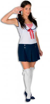 L3200250 blau-weiß Damen Matrosin Marinekleid - 1