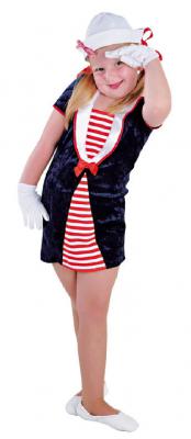 M212013 blau-rot Kinder Matrosin Matrosenkleid - 0