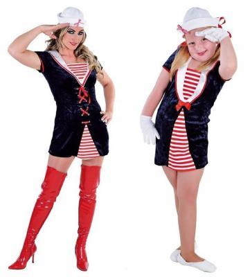 M212129 blau-rot Damen Marinekleid Sailer Girl - 1