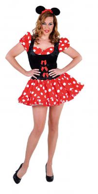 M212115 rot-schwarz Damen Minnymauskleid Mickymauskostüm - 0