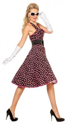 W4532 schwarz-pink Damen Petticoatkleid Boogie Woogie - 1