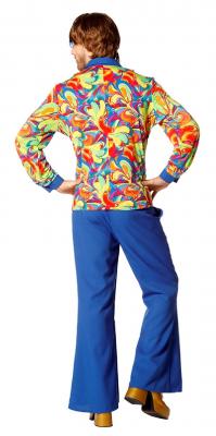 L3303030-54 blau-bunt Herren Hippie Oberteil-Bluse Fantasy Kostüm Gr.54 - 2