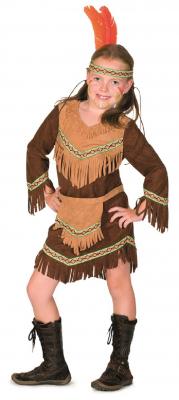 L3100841 braun Kinder Mädchen Indianerin Indianer-Kostüm - 0