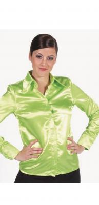 M210102 hell-grün Damen Hippy Bluse Satinbluse - 0