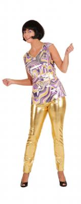 O9347 gold Damen Glanz Leggings Partyhose - 0