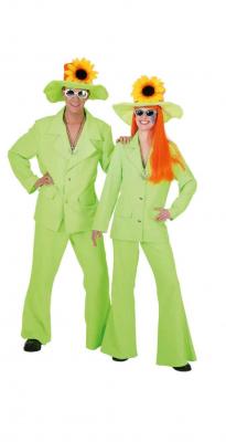 O9049 neon-grün Damen Hippyanzug Discokostüm - 0