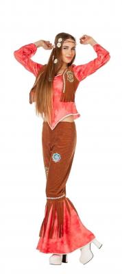 W4214-D rot Damen Hippie Kostüm Disco Anzug - 0