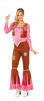 W4214-A pink Damen Flowerpower Anzug Party Kostüm - 0