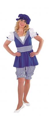 M213159 blau-weiß Damen Babydoll Bade Kleid Schlafkostüm - 1