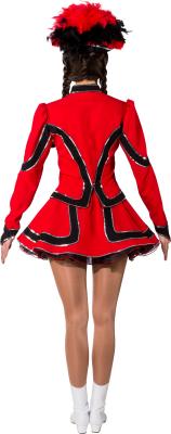 O9853-38 rot-schwarz mit Silberborte Damen Funkenkostüm Mariechenkostüm Gr.38 - 2