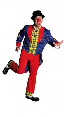 M211203 blau-rot-gelb Herren Clown Kostüm Zirkus Anzug - 0