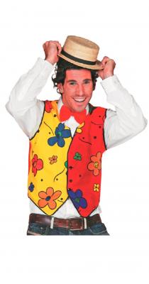 W5206 rot-gelb Herren Clown Weste Clown Kostüm - 0