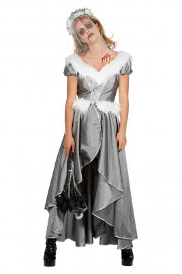 W4462-B-38 silber Damen Rokoko Kostüm Schneekönigin Eisprinzessin Gr.38 - 1