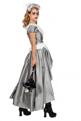 W4462-B-42 silber Damen Rokoko Kostüm Schneekönigin Eisprinzessin Gr.42 - 2