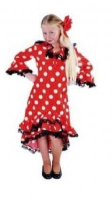 M203016 rot Kinder-Mädchen Spanierin Punktekleid - 0