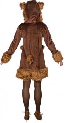 O9906-46-48 braun Sexy Damen Bär Bären Kleid Kostüm Gr.46-48 - 1