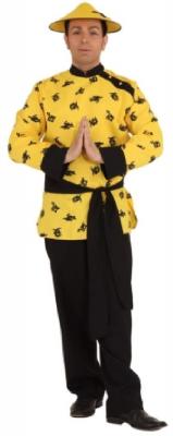 O7211 gelb-schwarz Herren Chinese Chinesen Kostüm Anzug - 0