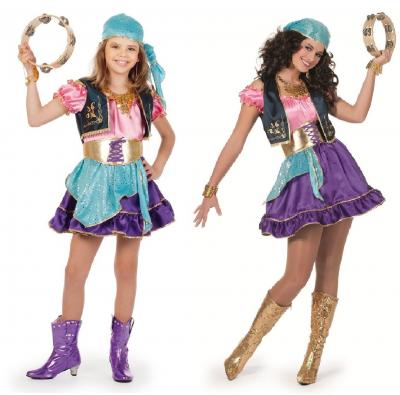 W4640 bunt Damen Zigeunerin Piraten Kostüm - 1