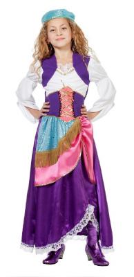 W3382 bunt Kinder Mädchen Ungarin Zigeunerinen Kleid - 0