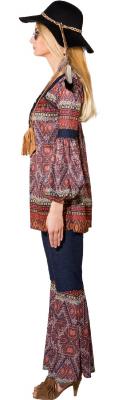 O9848 bunt Damen Hippie Kostüm Anzug Flowerpower Party - 1