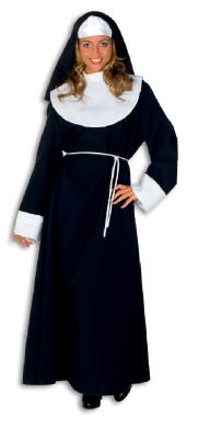 L3200460 schwarz-weiß Damen Nonne Schwestern Kostüm - 0