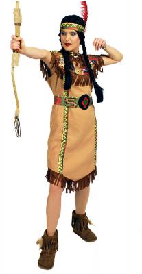 K31250652 braun Damen Indianerin Apachen Kleid - 1
