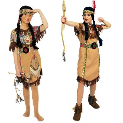 K31250652 braun Kinder Mädchen Indianerin Apachen Kleid - 0