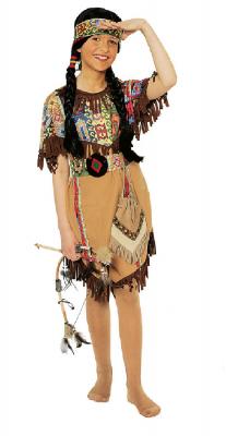 K31250652 braun Kinder Mädchen Indianerin Apachen Kleid - 1