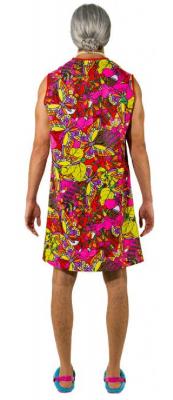 O9269 bunt Herren Oma Kittelschürze Putzfrauen Kostüm - 2