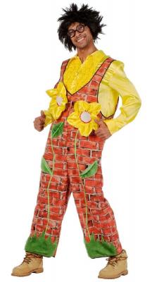 W5545 braun-gelb Herren Gärtner Hose Hippie Kostüm - 0