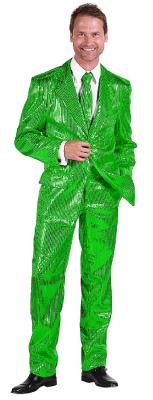 T2206-0300 grün Herren Pailletten Anzug Jackett Sakko Hose Disco Kostüm