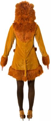 O9167-34-36 braun Damen Sexy Löwen Kleid Kostüm mit Mähne Löwe Gr.34-36 - 2