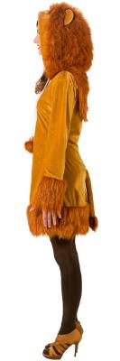 O9167-38-40 braun Damen Sexy Löwen Kleid Kostüm mit Mähne Löwe Gr.38-40 - 1