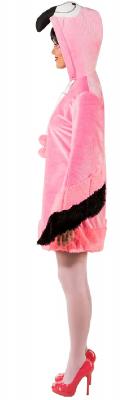 O9123-46-48 pink Damen Flamingo Kleid tropischer Vogel Kostüm Gr.46-48 - 1