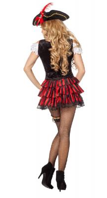 W4367 schwarz-rot Damen Piratin Seeräuber Braut - 3