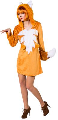 O9981 braun-weiß Damen Fuchs Kleid-Kostüm - 0